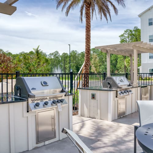 Outdoor grill stations available for use at The Station at Fleming Island in Fleming Island, Florida