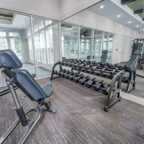 Get a workout in at our fitness center at The Station at Fleming Island in Fleming Island, Florida