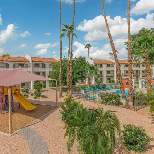 Playground and pool at Tides on 51st in Phoenix, Arizona