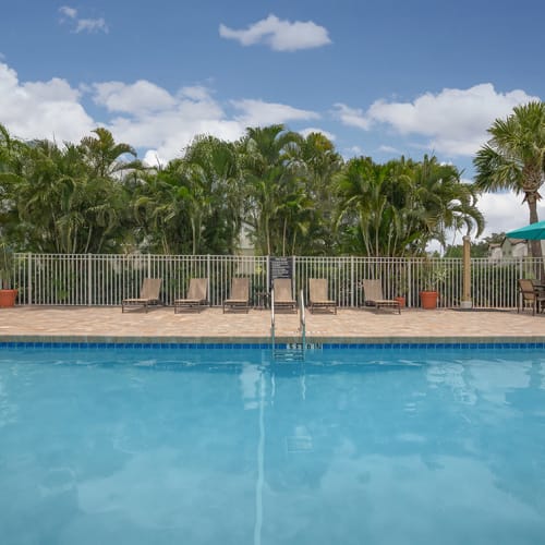 The sparkling community pool at Vero Green in Vero Beach, Florida