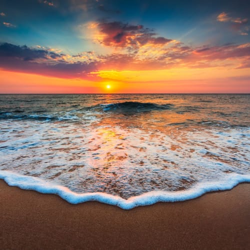 Beach sunrise near Hudson Carolina Forest in Myrtle Beach, South Carolina