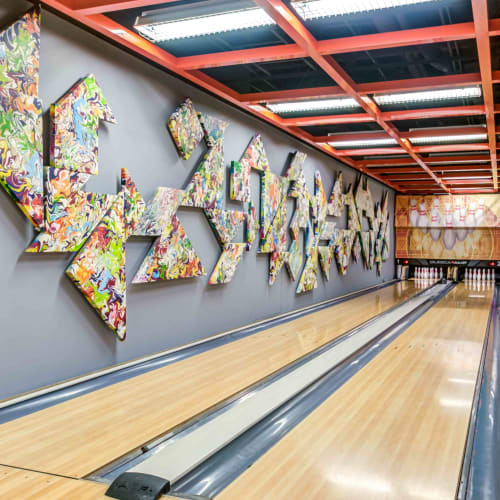 Bowling alley at Eleven80 in Newark, New Jersey