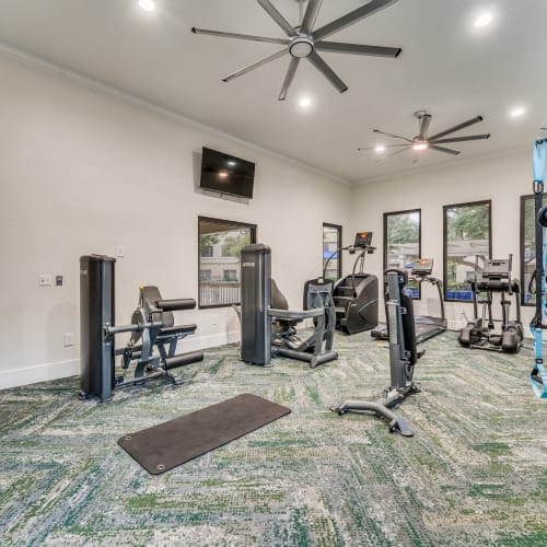 Fitness center at Parkside Crossing in Austin, Texas