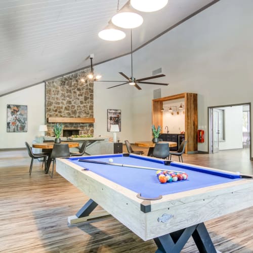 Pool table in the clubhouse at Wyndcliff Galleria in Smyrna, Georgia