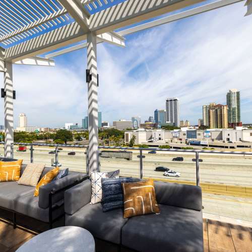The view from our rooftop at The Station at San Marco in Jacksonville, Florida