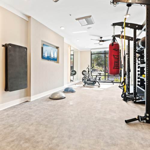 Get a workout in at our fitness center in The Station at San Marco in Jacksonville, Florida