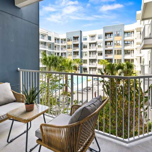 Private balcony in a model home at The Station at San Marco in Jacksonville, Florida