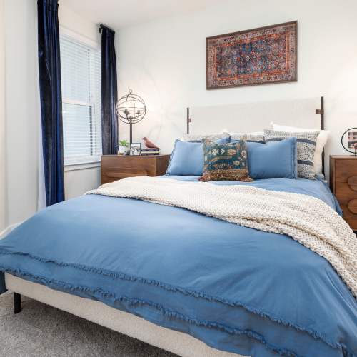 Cozy bedroom at The Station at San Marco in Jacksonville, Florida