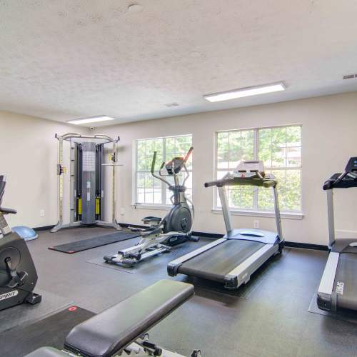 Fitness center at Place at Midway in Douglasville, Georgia