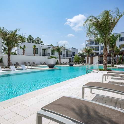 Lounge by our swimming pool at The Residences at Enso in Jacksonville, Florida