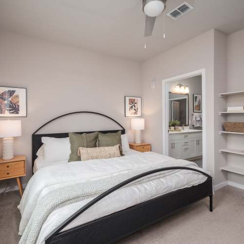 Cozy bedroom at The Residences at Enso in Jacksonville, Florida