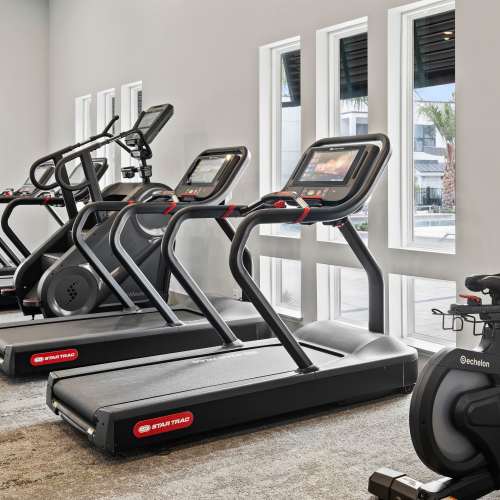 Treadmills in our fitness center at The Residences at Enso in Jacksonville, Florida