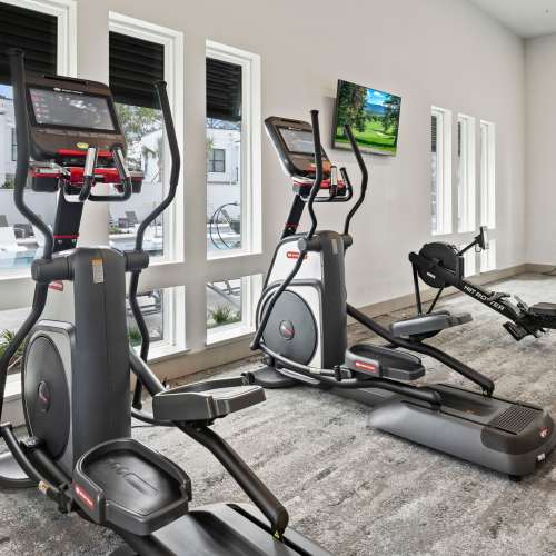 Nordic tracks in our fitness center at The Residences at Enso in Jacksonville, Florida