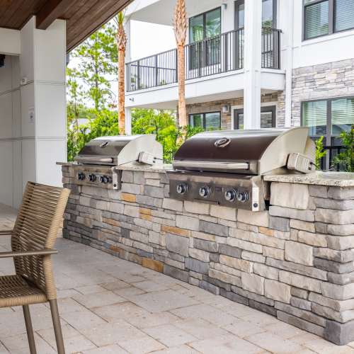 Grill stations available for use at The Residences at Enso in Jacksonville, Florida