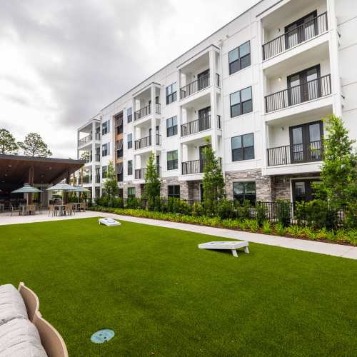 Our lush courtyard at The Residences at Enso in Jacksonville, Florida
