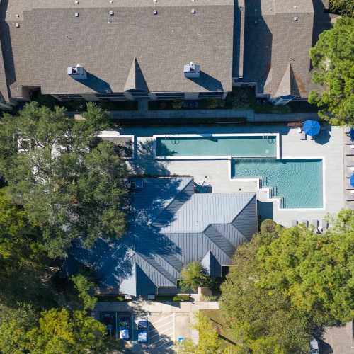 Aerial view of Town Center Crossing in Kingwood, Texas