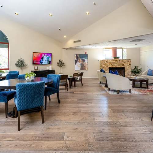 Clubhouse with TV at Towpath Village in Napa, California