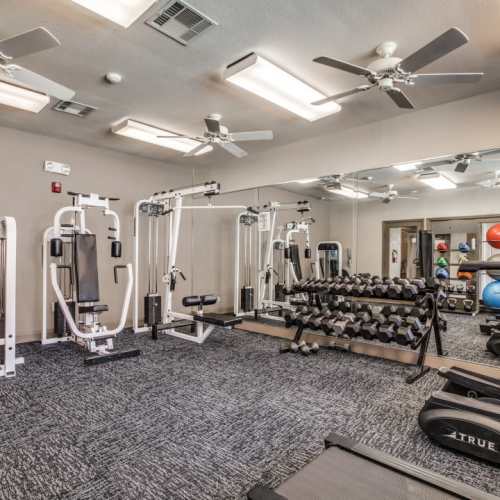 Fitness center at Breakwater Bay in Beaumont, Texas