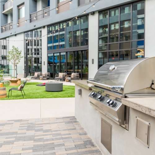 Barbecue grilling station at Reno Experience District in Reno,