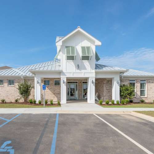 Exterior of the leasing office at Reserve at River Place in Youngsville, Louisiana