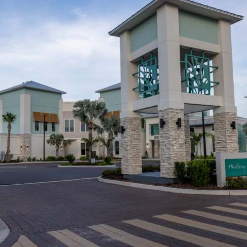 An aerial rendering of Mallory Square at Lake Nona in Orlando, Florida