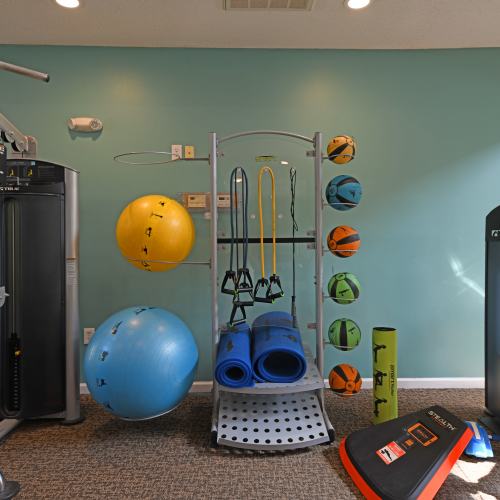 Fitness center at Nova at Biltmore Park in Arden, North Carolina