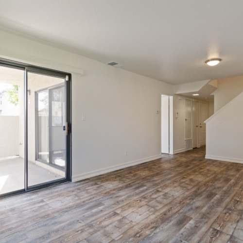 a bright living space at Miramar Townhomes in San Diego, California