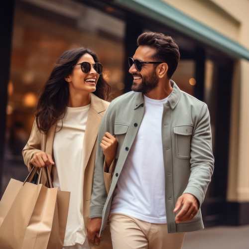 Couple walking in town near Zinc 1501 in Sacramento, California
