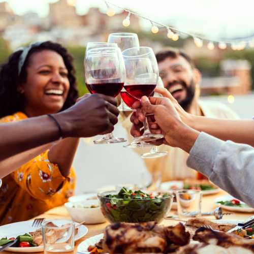 Residents drinking wine outside at Zinc 1501 in Sacramento, California