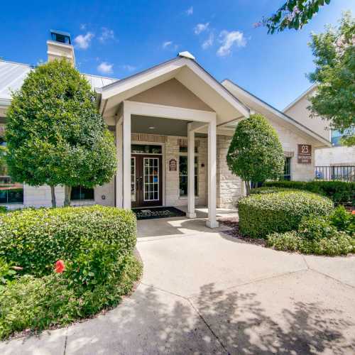 Clubhouse entrance at The Forum at Grand Prairie in Grand Prairie, Texas, 