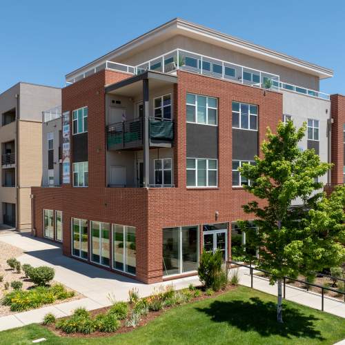 Landscaping outside Elevation @ County Line Station in Englewood, Colorado