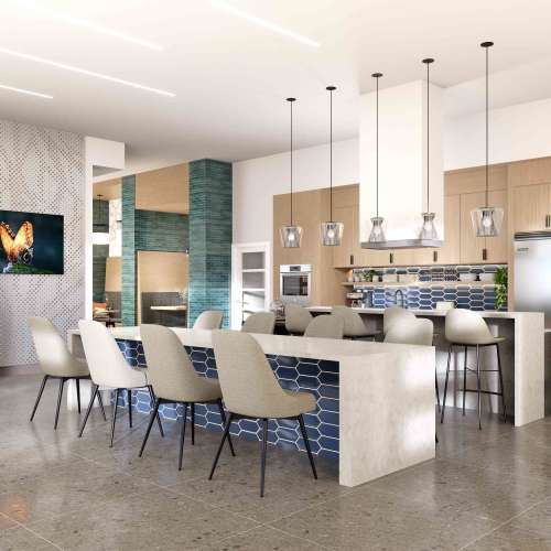 Communal kitchen at Grande Pointe in Orlando, Florida