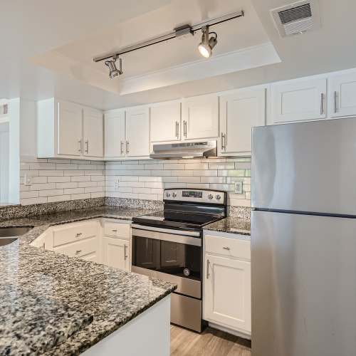 Track lighting in a kitchen at Cascades at the Hammocks in Miami, Florida