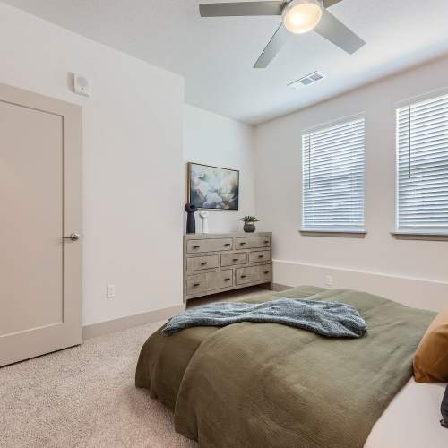 Tall ceilings in a bedroom at Sorella in Denver, Colorado