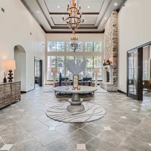 Tall ceilings in the clubhouse at Wildwood Creek in Grapevine, Texas