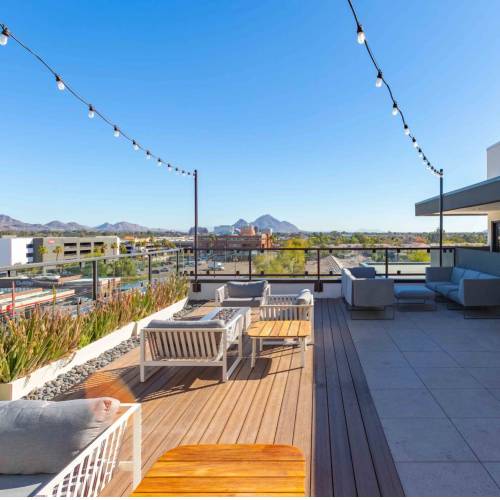Rooftop patio at Art on Highland in Phoenix, Arizona