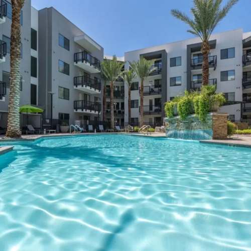 Sparking water swimming pool at Art on Highland in Phoenix, Arizona