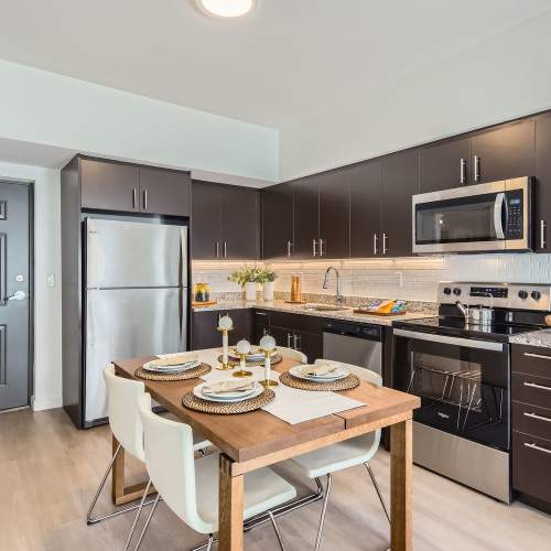 Kitchen of Amelia Apartments in Miami, Florida