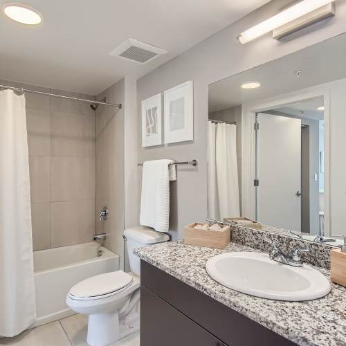 Bathroom of Amelia Apartments in Miami, Florida