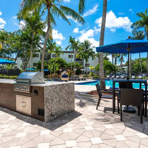 Poolside kitchen at Emerald Palms in Miami, Florida, 
