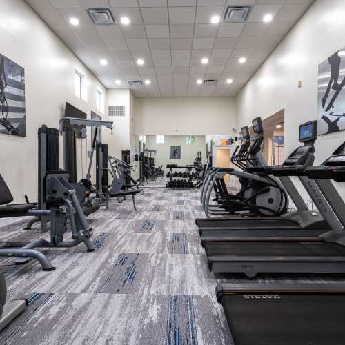 Community well-equipped fitness centre at Emerald Palms in Miami, Florida