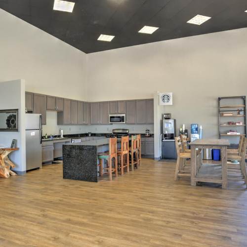 Clubhouse with kitchen and a dining area at 10 Newbridge in Asheville, North Carolina