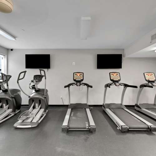 Treadmills in the fitness center at The Edge in Pensacola, Florida