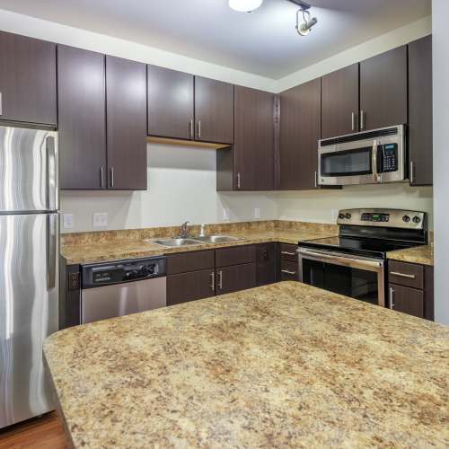 View of kitchen at Vistas At 707 in Charlotte, North Carolina