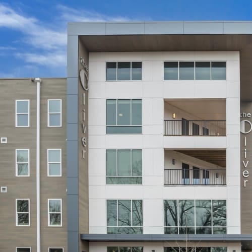 Outdoor view of the apartment at The Oliver in Charlotte, North Carolina