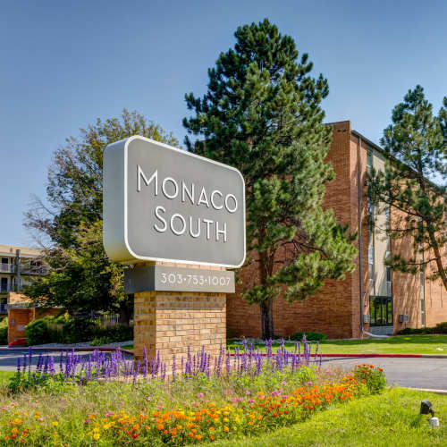 Outside signage at Monaco South in Denver, Colorado