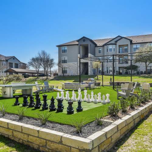 Outside area with seating space at Collier in Pflugerville, Texas 