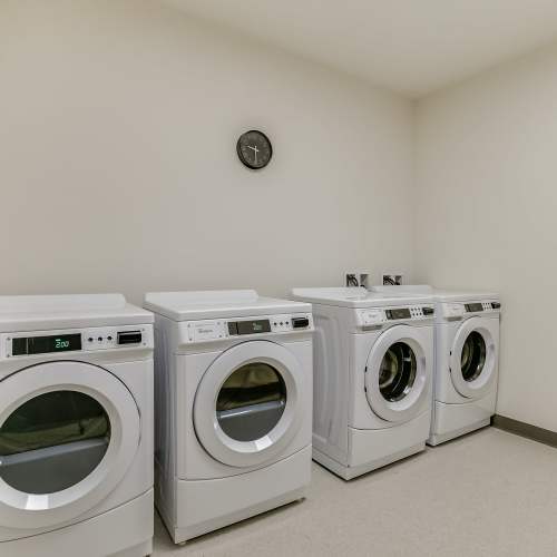 View of the laundry facility at Eva Manor in Pleasant Prairie, Wisconsin
