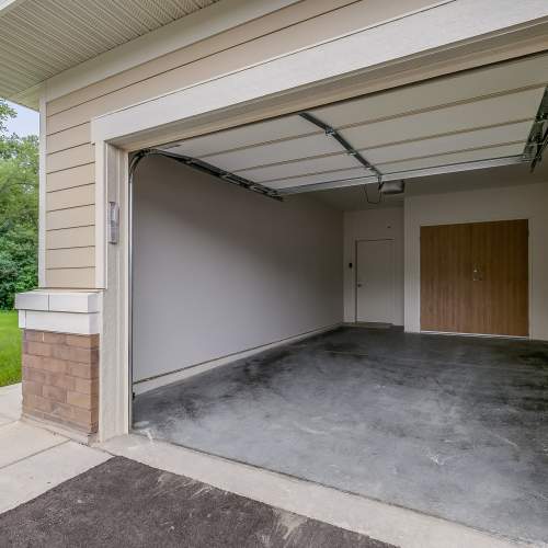 View of the garage at Eva Manor in Pleasant Prairie, Wisconsin