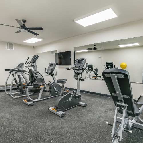 Fitness center at Eva Manor in Pleasant Prairie, Wisconsin